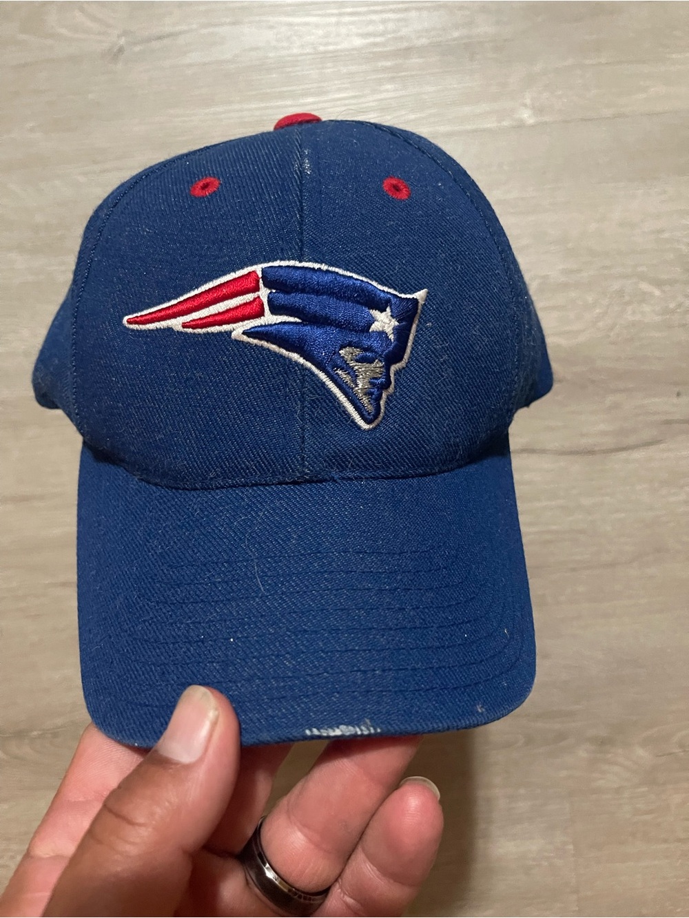 Vintage Logo Athletic New England Patriots NFL Snapback Adjustable Cap Hat Blue